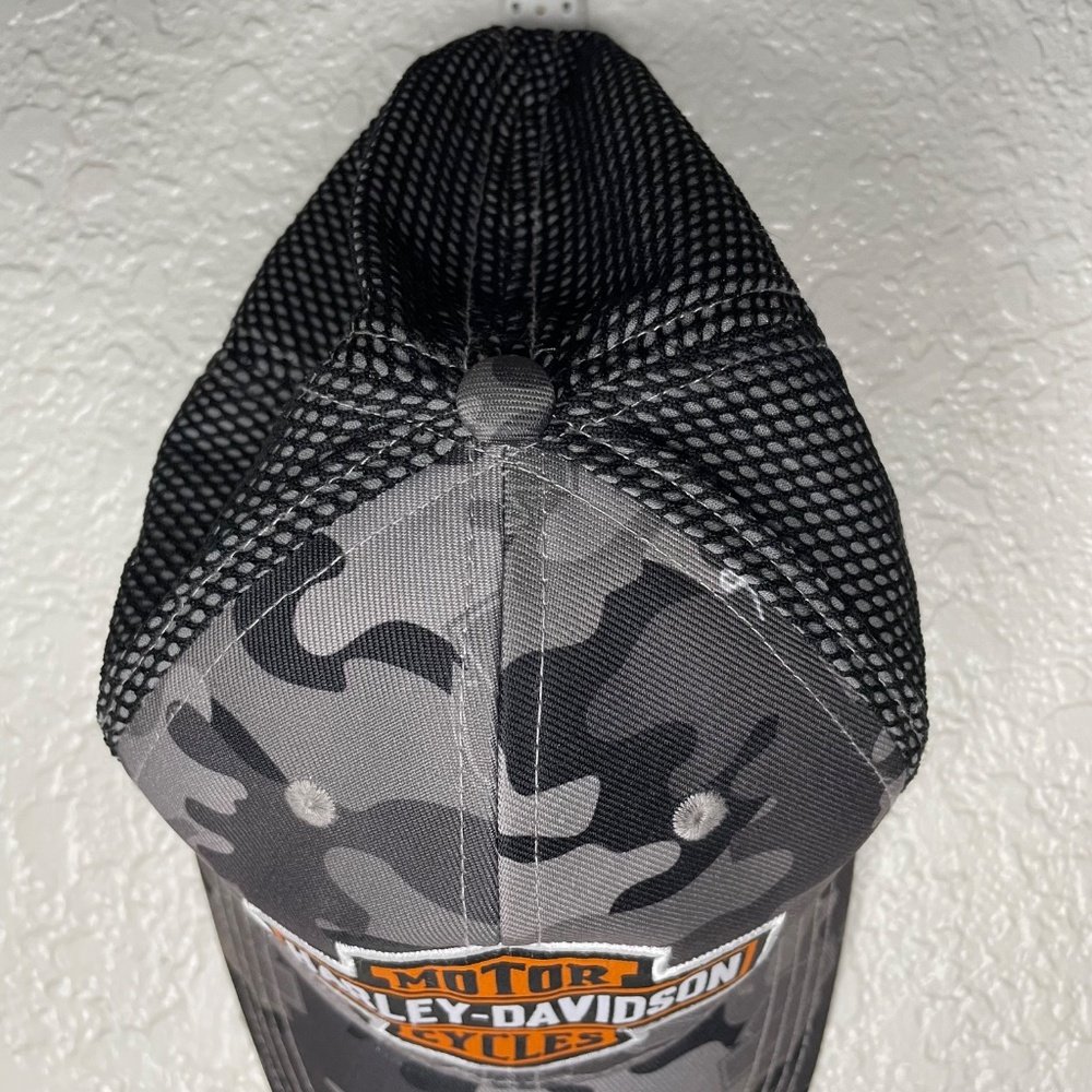 Harley-Davidson Baseball Cap Youth 4-14 Gray Camo Mesh Motorcycle Classic Logo - Picture 8 of 11